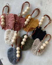 Load image into Gallery viewer, Car Charm Feather Macrame